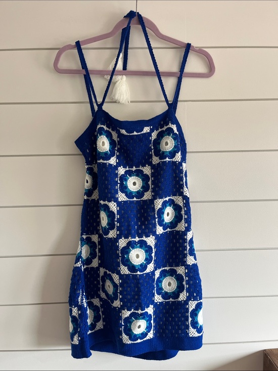 Chelsea & Violet Dresses & Skirts - Chelsea & Violet Emily Pond Blue Crochet Dress NWT Size Medium